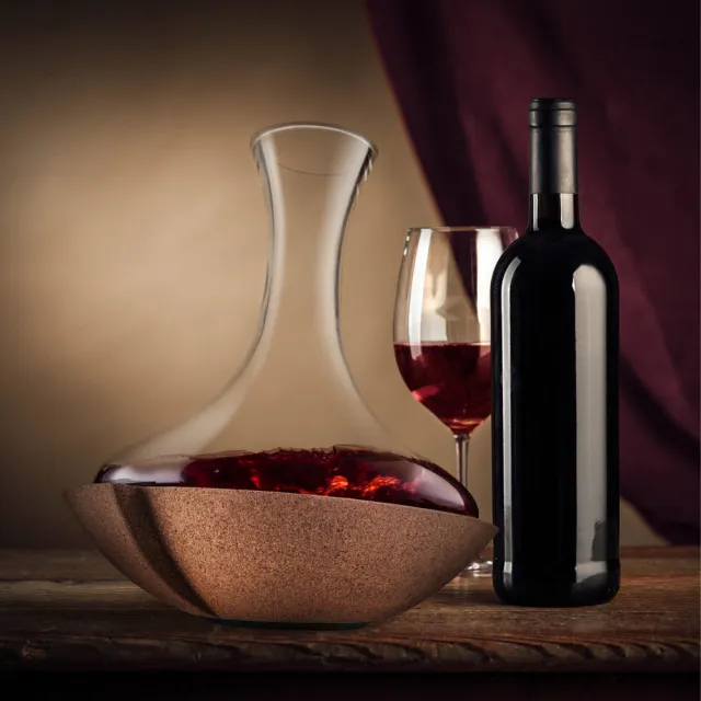 【VACU VIN】荷蘭 旋轉底座+平口醒酒瓶 1L / 醒酒壺 分酒器