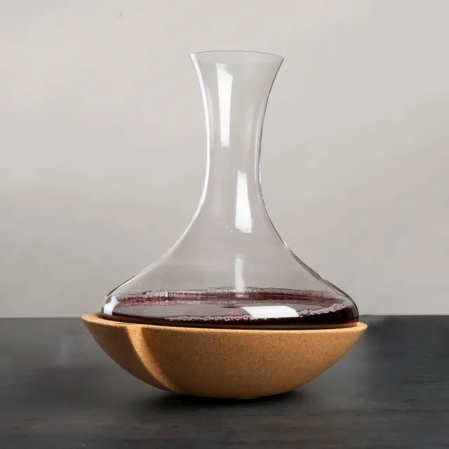 【VACU VIN】荷蘭 旋轉底座+平口醒酒瓶 1L / 醒酒壺 分酒器