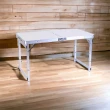 【DaoDi】2入組鋁合金摺疊桌加粗方管升降露營桌(不含椅雙桿加固野餐桌/折疊桌/懶人桌)