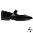【JP Queen New York】三色標扣帶漆皮小方頭皮鞋(黑色)