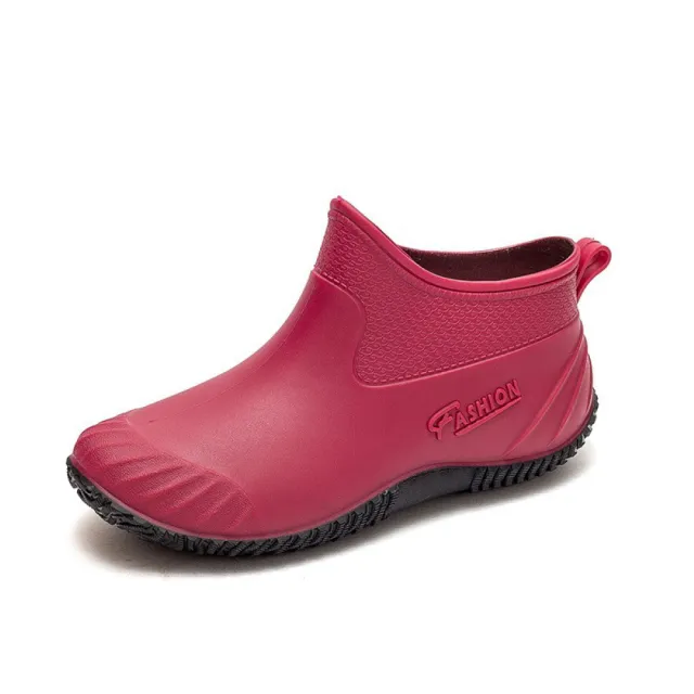 【Alberta】3cm 素色短筒厚底雨鞋 防水鞋面 雨靴 短靴 5色