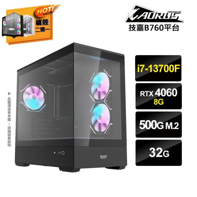 技嘉平台 i7十六核GeForce RTX4060{AI-XC17}獨顯電玩機(i7-13700F/B760/32G/500G_M.2)