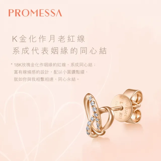 【PROMESSA】同心系列 18K玫瑰金鑽石耳環(單隻左耳)