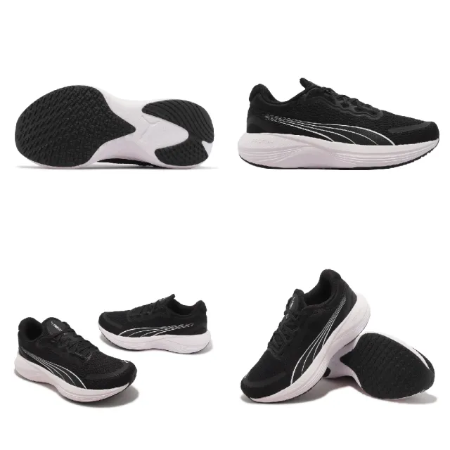 【PUMA】慢跑鞋 Scend Profoam Jr 女鞋 大童鞋 黑 白 針織鞋面 運動鞋 緩衝(379119-01)