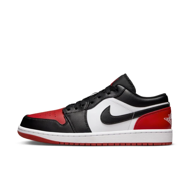 NIKE 耐吉 AJ1 Air Jordan 1 Low Bred Toe 黑 紅 低筒 休閒鞋 男鞋(553558-161)