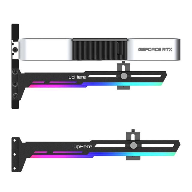 【upHere】ARGB GPU顯示卡支架 顯卡支撐支架 支援 5V 3PIN LED燈 AURA Sync相容(ARGB GPU顯示卡支架)