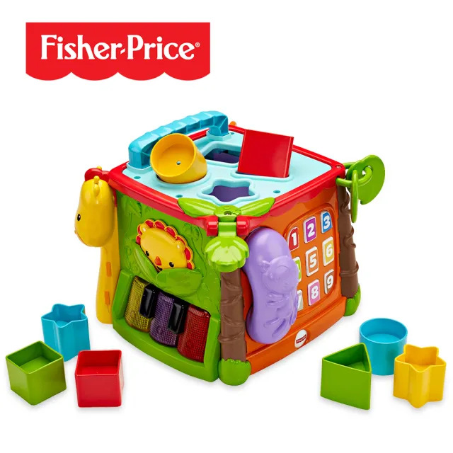 【Fisher price 費雪】可愛動物積木盒(積木玩具/幼兒/角色扮演/雙語教學)