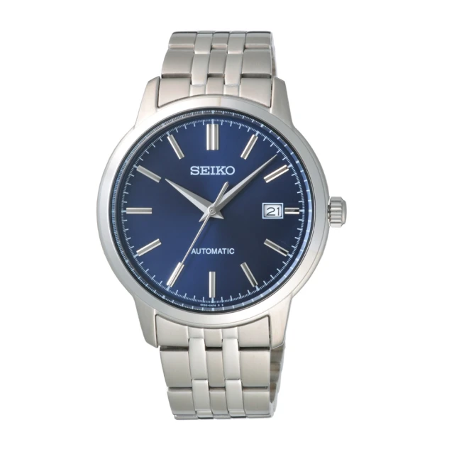SEIKO 精工SEIKO 精工 經典紳士時尚機械腕錶-銀X藍(SRPH87K1)