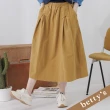 【betty’s 貝蒂思】鬆緊拼接素色長裙(駝色)