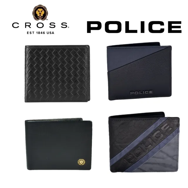 【CROSS】X POLICE 台灣總經銷 限量2折起 頂級小牛皮男用短夾 全新專櫃展示品(送名牌小牛皮皮帶)