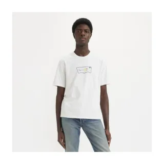 【LEVIS】男款 短袖T恤 / 白色 / 彩色Logo霓虹燈線條 / 寬鬆休閒版型  人氣新品 16143-0945