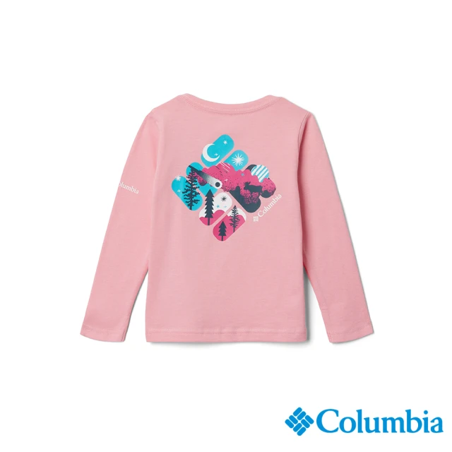【Columbia 哥倫比亞】童款-Hazeldel Hill™長袖上衣-粉紅(UAG73370PK/HF)