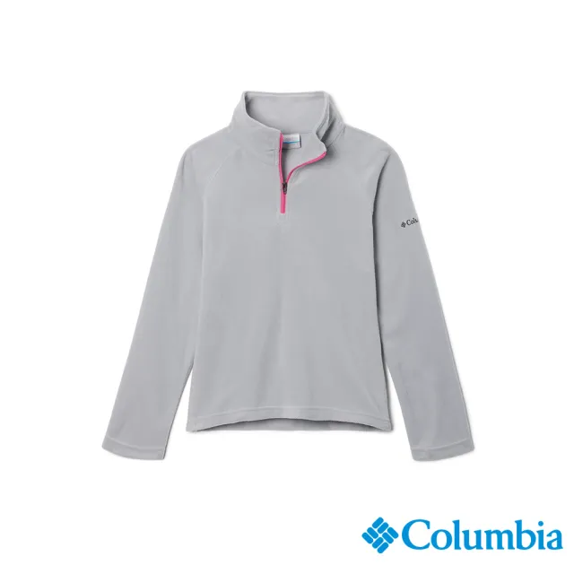 【Columbia 哥倫比亞】童款-Glacial™刷毛半開襟上衣-灰色(UAG69870GY/HF)