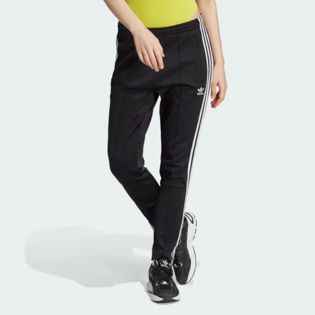【adidas 愛迪達】長褲 女款 運動褲 三葉草 SST CLASSIC TP 黑 IK6600