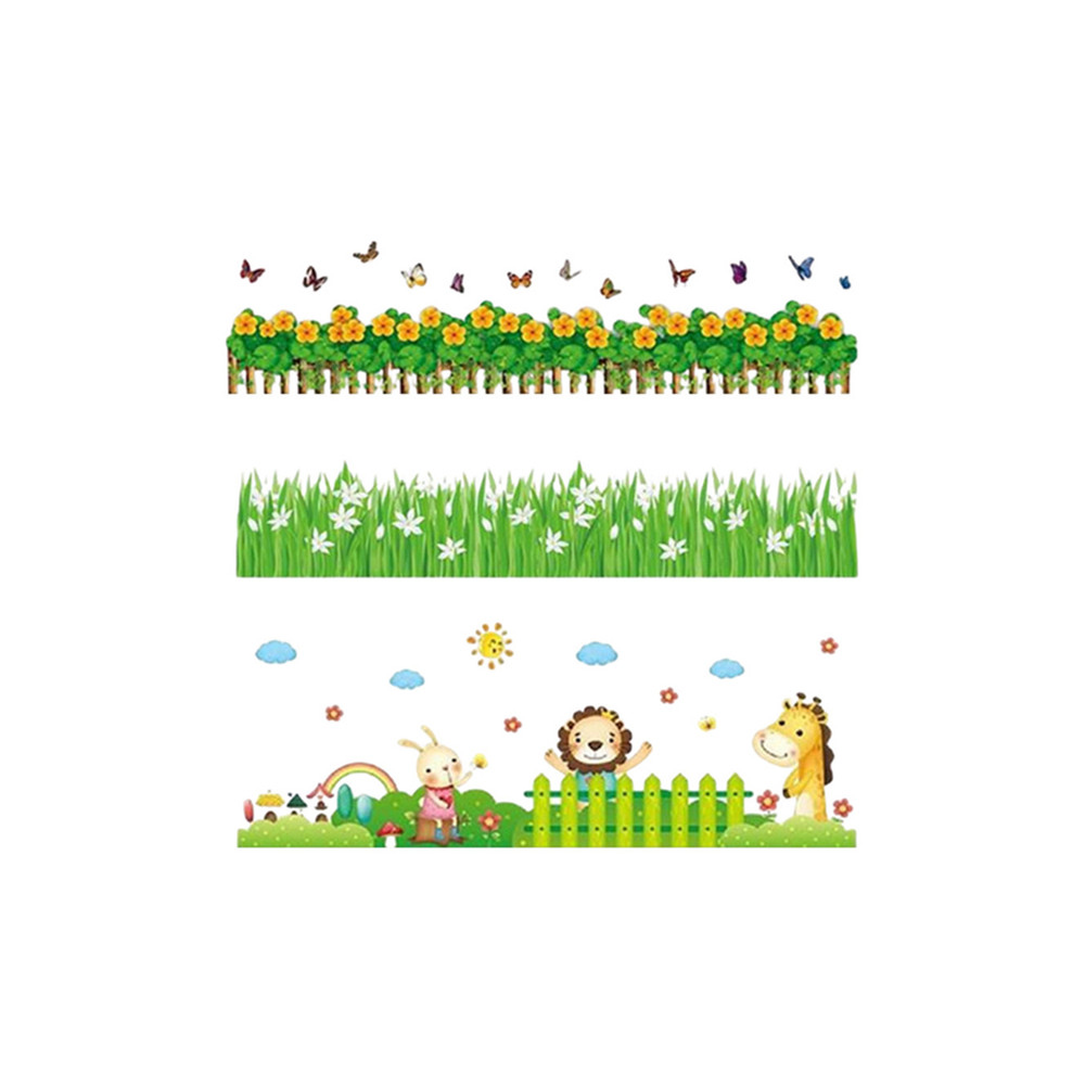 【北熊の天空】無痕壁貼 踢腳線 花 植物 動物 牆角臥室走廊房間幼兒園 布置 牆面裝飾(牆貼 裝飾牆貼 壁貼)