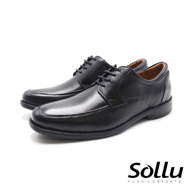 SAPATOTERAPIASAPATOTERAPIA Sollu 巴西專櫃4孔經典手縫線綁帶紳士皮鞋 男鞋(黑)