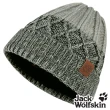 【Jack wolfskin 飛狼】漸層立體針織紋內刷毛保暖帽 毛帽(黑灰)