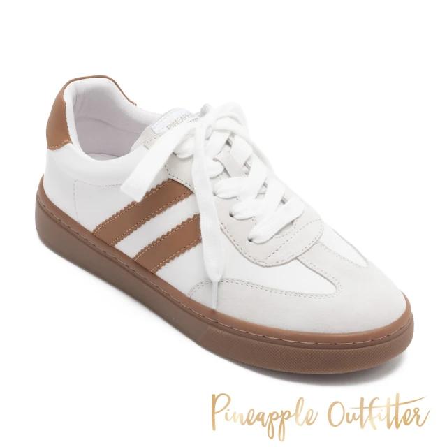 【Pineapple Outfitter】CATHAL 真皮拼接復古休閒鞋(棕色)