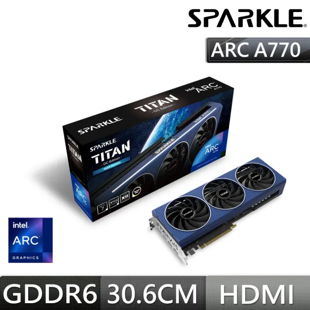 SPARKLE】撼與Arc A770 TITAN 16G GDDR6 Intel顯示卡- momo購物網