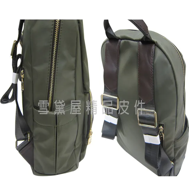 【Volee】雙11 真皮 後背包中大型容量可A4資料夾8吋平板專櫃(真皮包包 超輕量防水水晶布+牛皮革