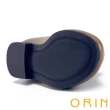 【ORIN】皮帶金屬釦真皮樂福平底鞋(棕咖)