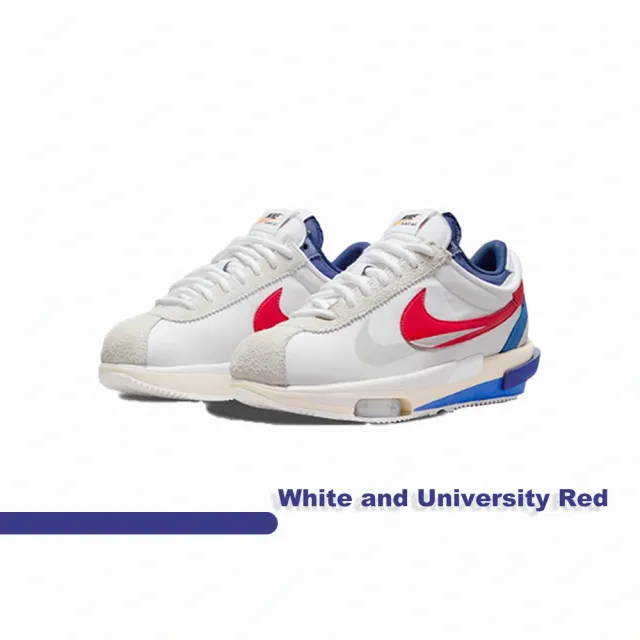 NIKE 耐吉 聯名限定鞋 Sacai x Nike Zoom Cortez SP 阿甘鞋 白紅藍 男女鞋 DQ0581-100