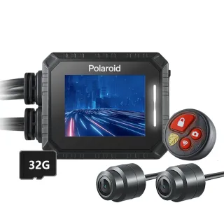 【Polaroid 寶麗萊】MS210WG 神鷹 前後雙鏡機車行車記錄器(贈32G+車牌架)