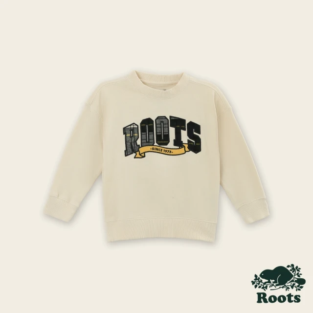 Roots Roots小童-經典小木屋系列 刺繡貼布寬版大學
