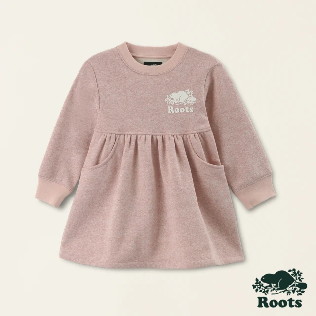 RootsRoots Roots小童-金蔥海狸系列 經典海狸圓領洋裝(淺粉色)