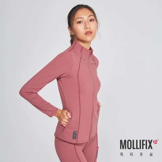 Mollifix 瑪莉菲絲Mollifix 瑪莉菲絲 5度升溫訓練外套(玫木紅)