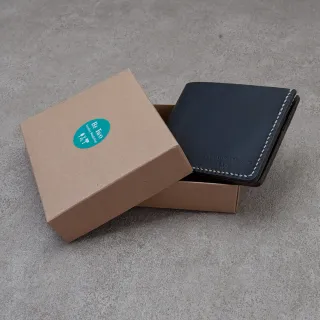 【Be Two】短夾 黑色皮夾 全真皮包包 卡層(設計師手縫 台灣設計製造)