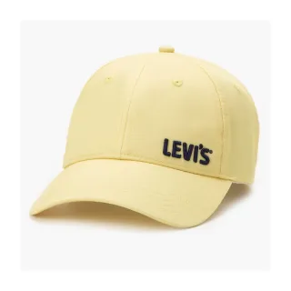 【LEVIS】Gold Tab金標系列 男女同款 可調式插釦棒球帽 / 精工立體刺繡Logo 鵝黃 人氣新品 D7278-0014