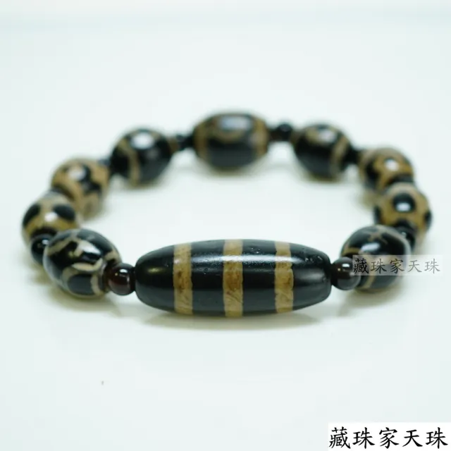 藏珠家】黑玉髓線珠+寶瓶+壽珠+蓮花虎牙+天地+兩眼天珠手鍊組- momo