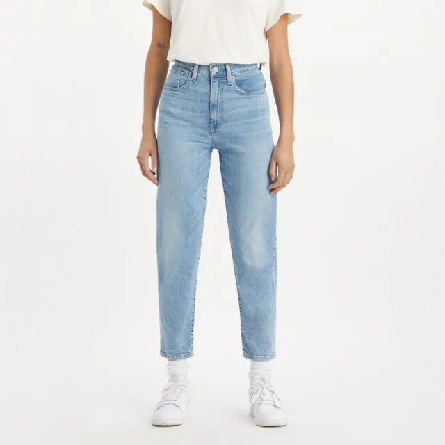 【LEVIS】女 上寬下窄高腰修身窄管牛仔男友褲/義大利Candiani面料/淺藍刷白 熱賣單品 85873-0126
