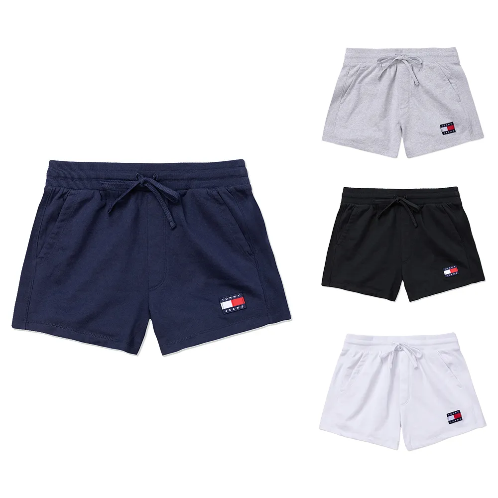 【Tommy Hilfiger】TOMMY 經典刺繡大Logo運動休閒棉短褲 休閒褲-女-多色組合(平輸品)