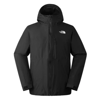 【The North Face 官方旗艦】北面男款黑色防水透氣保暖連帽三合一外套｜83SLKX7(內搭羽絨款)