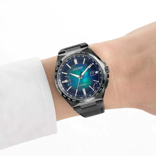 【CITIZEN 星辰】GENTS系列 千彩之海 光動能 電波計時腕錶 石英錶42mm(CB0215-18L)