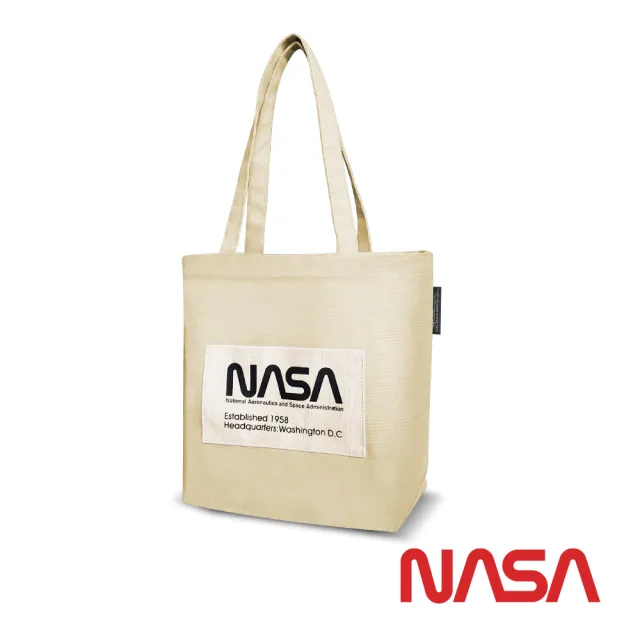 【NASA SPACE】買一送一。買包送品牌傘/帽任選│經典厚磅棉質LOGO帆布袋-NA20003(6色可選)