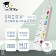 【電博士DR.POWER】台灣製造 PSG-366D 15尺 4.5米 6開6插 3P 插座 扁平插頭 電腦延長線 同 電精靈延長線