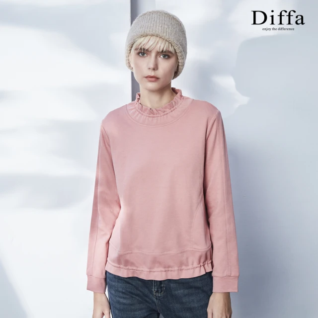 DiffaDiffa 時尚美型荷葉領針織衫-女