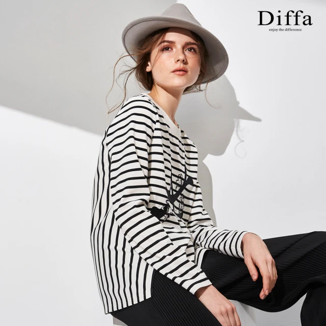 Diffa 時尚美型荷葉領針織衫-女優惠推薦