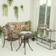 【YU Living 信歐傢居】北歐復古風鋁製花園圓桌 寬78CM(鋁灰色/鑄鋁戶外休閒桌)