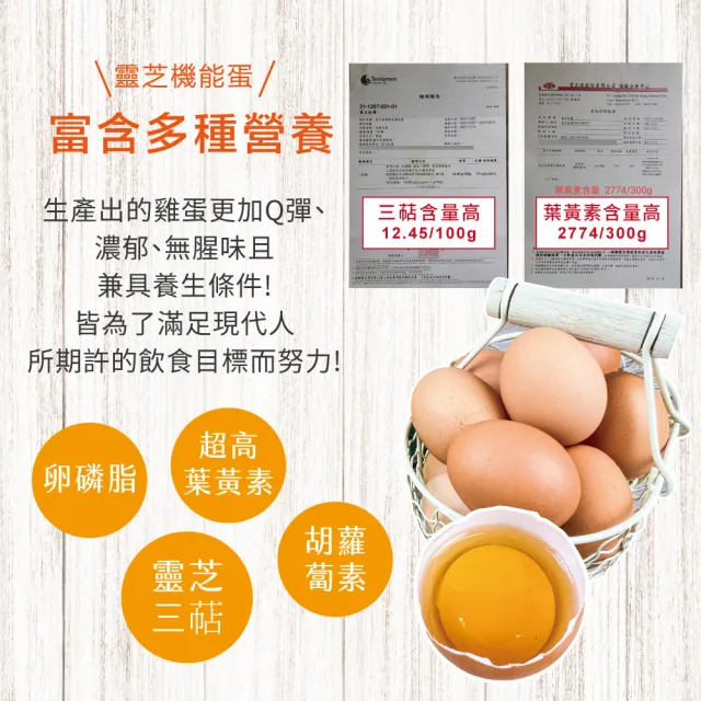 【初品果】x富立牧場靈芝機能雞蛋60顆x1箱(彩色蛋_48小時內新鮮生產_無驗出普芬尼、戴奧辛)