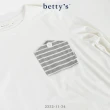 【betty’s 貝蒂思】條紋不對稱拼接圓領長袖T-shirt(共二色)
