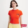 【LEVIS 官方旗艦】Gold Tab金標系列 女款 短版彈力修身短袖T恤 橘紅 熱賣單品 A3718-0032