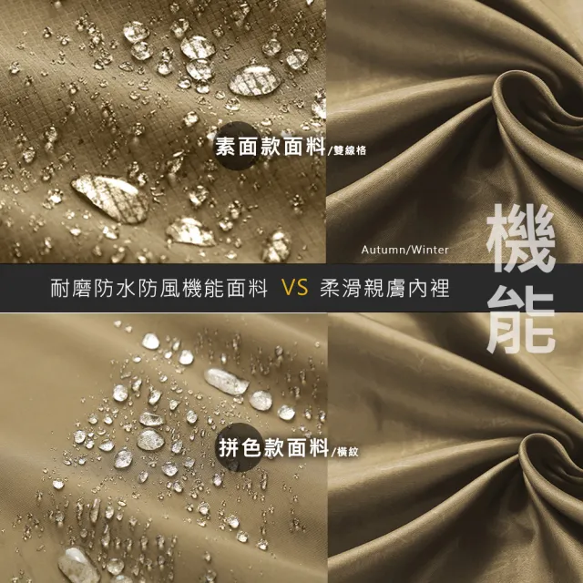 【Billgo】*現貨*有加大碼 素面/拼色大口袋連帽風衣-3色 休閒防潑水防風衝鋒外套(四季可穿、XL-8XL)