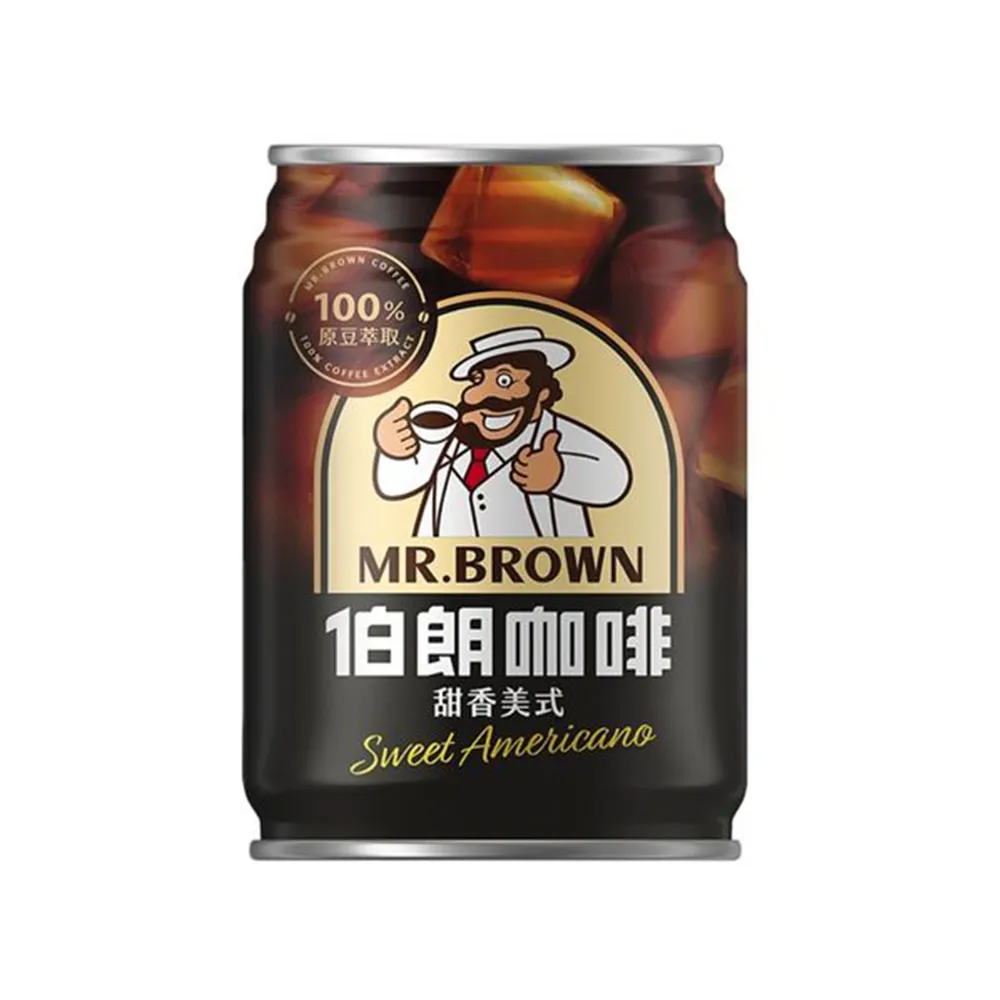 【金車/伯朗】甜香美式咖啡240ml-24罐/箱(含糖)