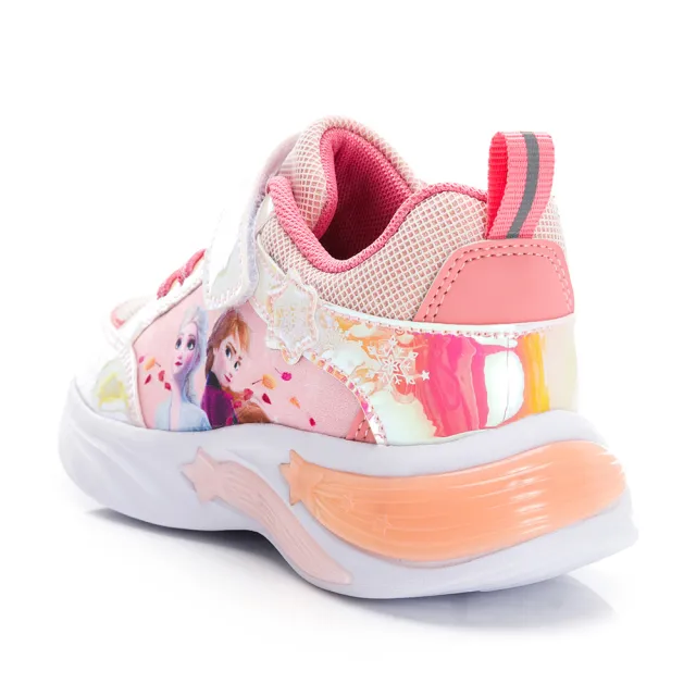 【Disney 迪士尼】正版童款 冰雪奇緣 電燈運動鞋/透氣 防臭 舒適 粉紅(FNKX37423)