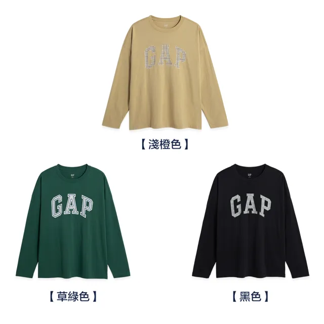 【GAP】男女同款 Logo純棉圓領長袖T恤-多色可選(817125)