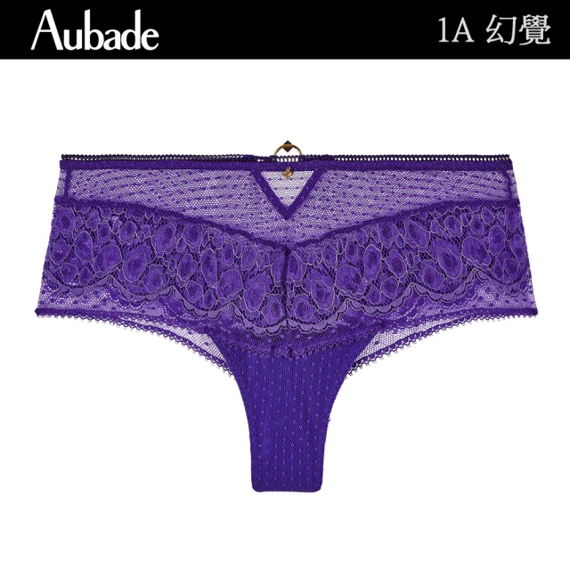 AubadeAubade 幻覺蕾絲平口褲 性感小褲 法國進口 女內褲-(1A-紫)